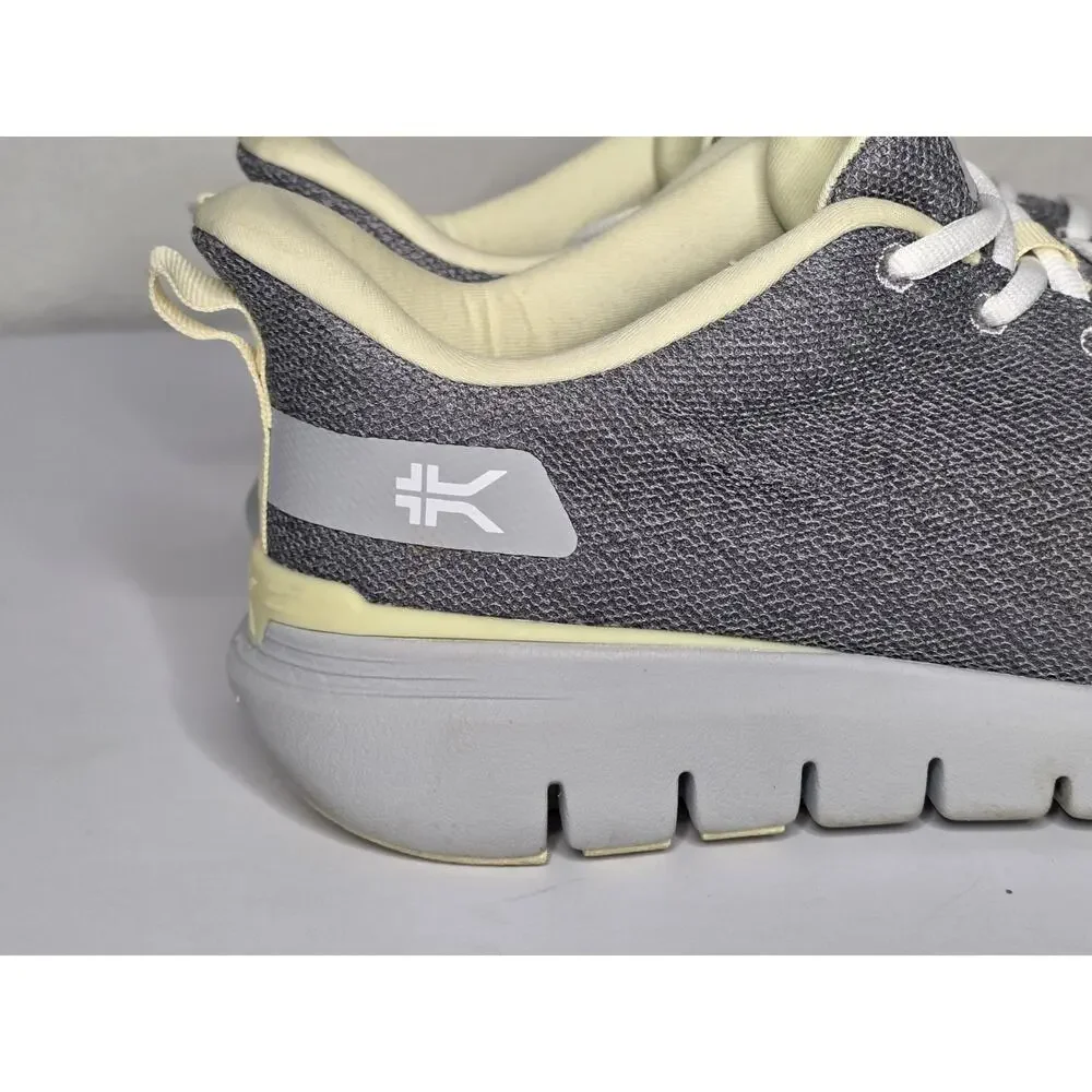KURU Flex Via Women's 10.5 Wide Sneaker Dove Gray-Pale Lime Lace Up Shoe Running
